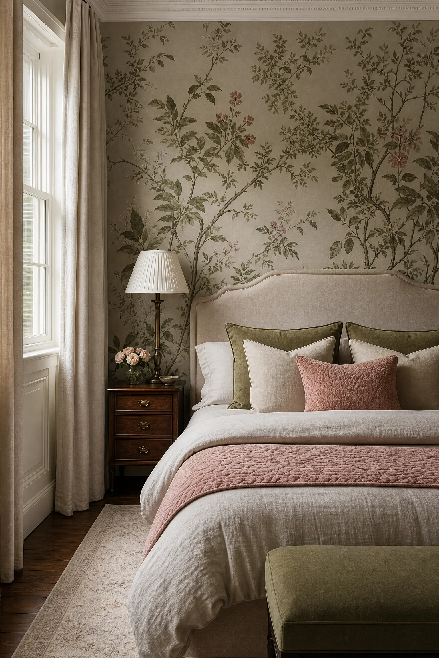 Contemporary bedroom wallcovering